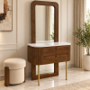The Attic Carlston Dressing Table For Bedroom, Solid Wood, Teak Finish