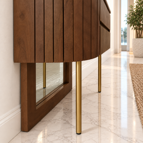 The Attic Carlston Dressing Table For Bedroom, Solid Wood, Teak Finish