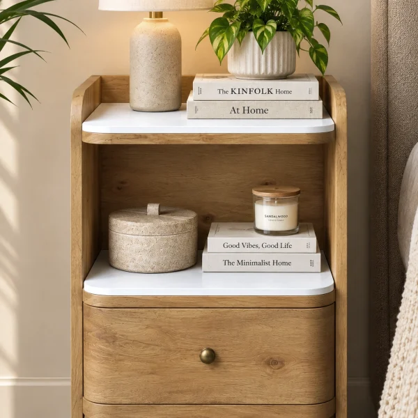 KL-3030S (4) The Attic Solid Wood Liora Nightstand with 1 Drawer