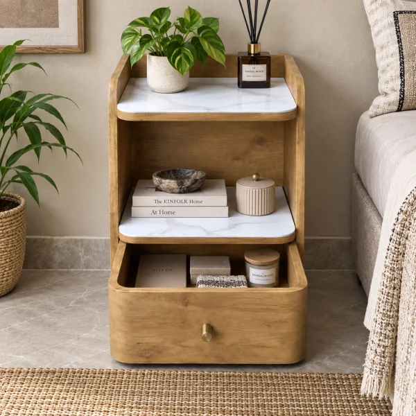 KL-3030S (5) The Attic Solid Wood Liora Nightstand with 1 Drawer