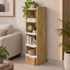 KL-3031S (2) The Attic Solid Wood Liora Bookshelf, Multipurpose for Living room Bed room Study, Solid Wood, Ligh Teak Finish