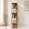 The Attic Solid Wood Madera Revolve Bookshelf, Multipurpose for Living room Bed room Study, Solid Wood, Light Teak Finish