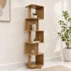 The Attic Solid Wood Madera Revolve Bookshelf, Multipurpose for Living room Bed room Study, Solid Wood, Light Teak Finish