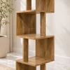 The Attic Solid Wood Madera Revolve Bookshelf, Multipurpose for Living room Bed room Study, Solid Wood, Light Teak Finish