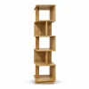 The Attic Solid Wood Madera Revolve Bookshelf, Multipurpose for Living room Bed room Study, Solid Wood, Light Teak Finish