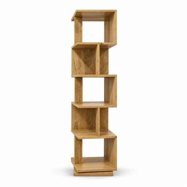 The Attic Solid Wood Madera Revolve Bookshelf, Multipurpose for Living room Bed room Study, Solid Wood, Light Teak Finish