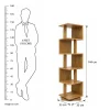The Attic Solid Wood Madera Revolve Bookshelf, Multipurpose for Living room Bed room Study, Solid Wood, Light Teak Finish