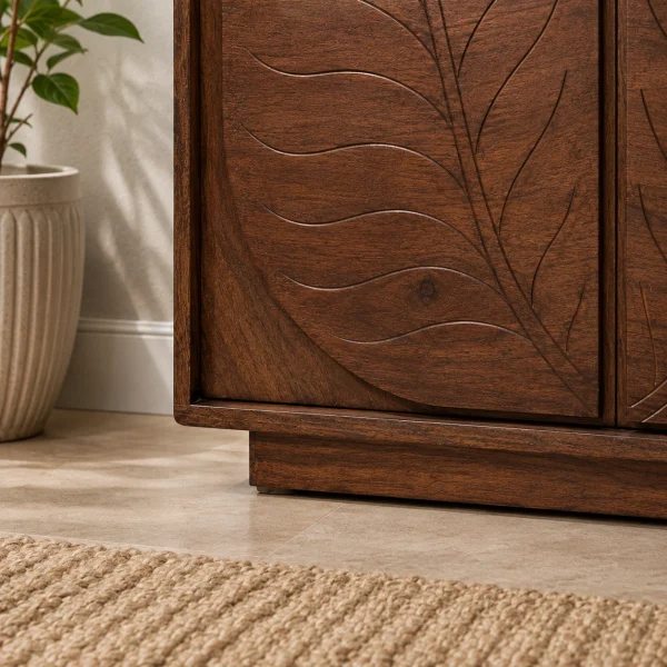 KL-3034T (4) The Attic 2 Door Carlston Sideboard,Multipurpose Cabinet for Kitchen and Living Room Storage,Classy Sideboard,Solid Mango Wood,Provential Teak Matte Finish
