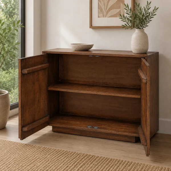 KL-3034T (6) The Attic 2 Door Carlston Sideboard,Multipurpose Cabinet for Kitchen and Living Room Storage,Classy Sideboard,Solid Mango Wood,Provential Teak Matte Finish