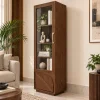 KL-3037TG (2) The Attic Sculpted Leaf Kitchen Cabinet Multipurpose Cabinet For Bedroom Living room study bar, Solid Wood Bookshelf/Kitchen Cabinet, Provential teak Finish