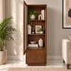 KL-3037TG (3) The Attic Sculpted Leaf Kitchen Cabinet Multipurpose Cabinet For Bedroom Living room study bar, Solid Wood Bookshelf/Kitchen Cabinet, Provential teak Finish