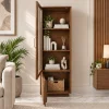KL-3037TG (4) The Attic Sculpted Leaf Kitchen Cabinet Multipurpose Cabinet For Bedroom Living room study bar, Solid Wood Bookshelf/Kitchen Cabinet, Provential teak Finish