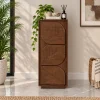 The AtticSculpted Leaf Bookshelf, Multipurpose for Living room Bed room Study, Solid Wood, Provential Teak Finish