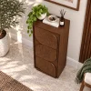 The AtticSculpted Leaf Bookshelf, Multipurpose for Living room Bed room Study, Solid Wood, Provential Teak Finish