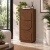 The AtticSculpted Leaf Bookshelf, Multipurpose for Living room Bed room Study, Solid Wood, Provential Teak Finish