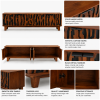 KL-3045H (7) The Attic Sculpt TV Cabinet, Solid Wood Sideboard TV Cabinet for Living Room, Wooden Free Standing TV Unit Side Board Table with Storage, Ant. Honey Matte Finish